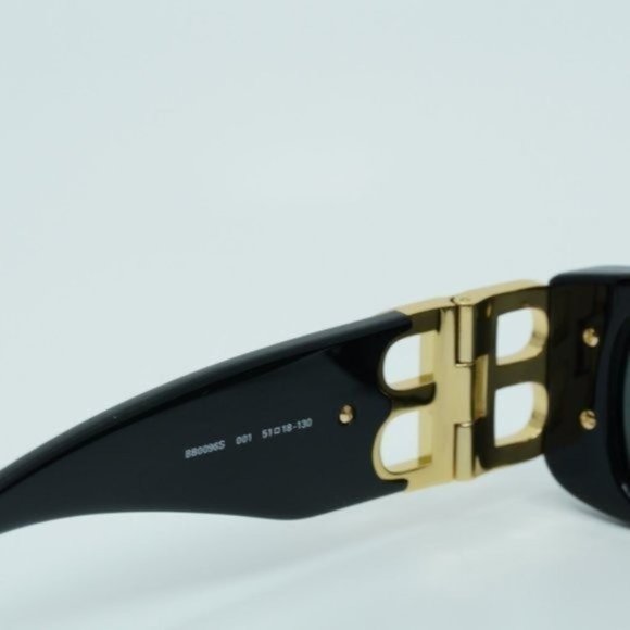 💯 NEW BALENCIAGA BB0096S 001 BLACK GREY UNISEX SUNGLASSES - Picture 8 of 11